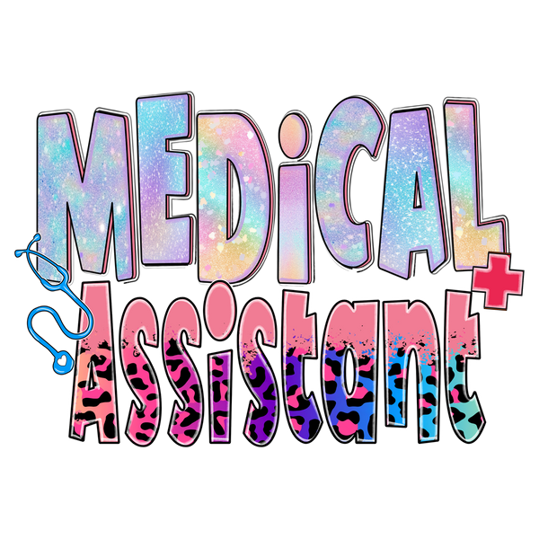 Glitter Medical Assistant - Nurse Ready to Press DTF Transfer