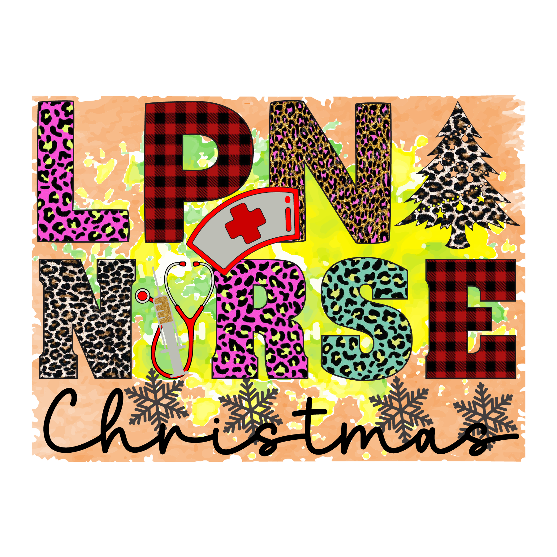 LPN Nurse Christmas - Nurse Ready to Press DTF Transfer