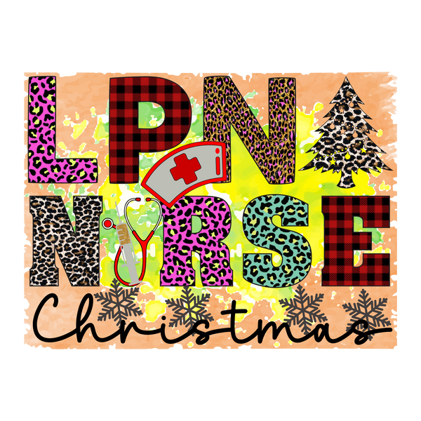 LPN Nurse Christmas - Nurse Ready to Press DTF Transfer