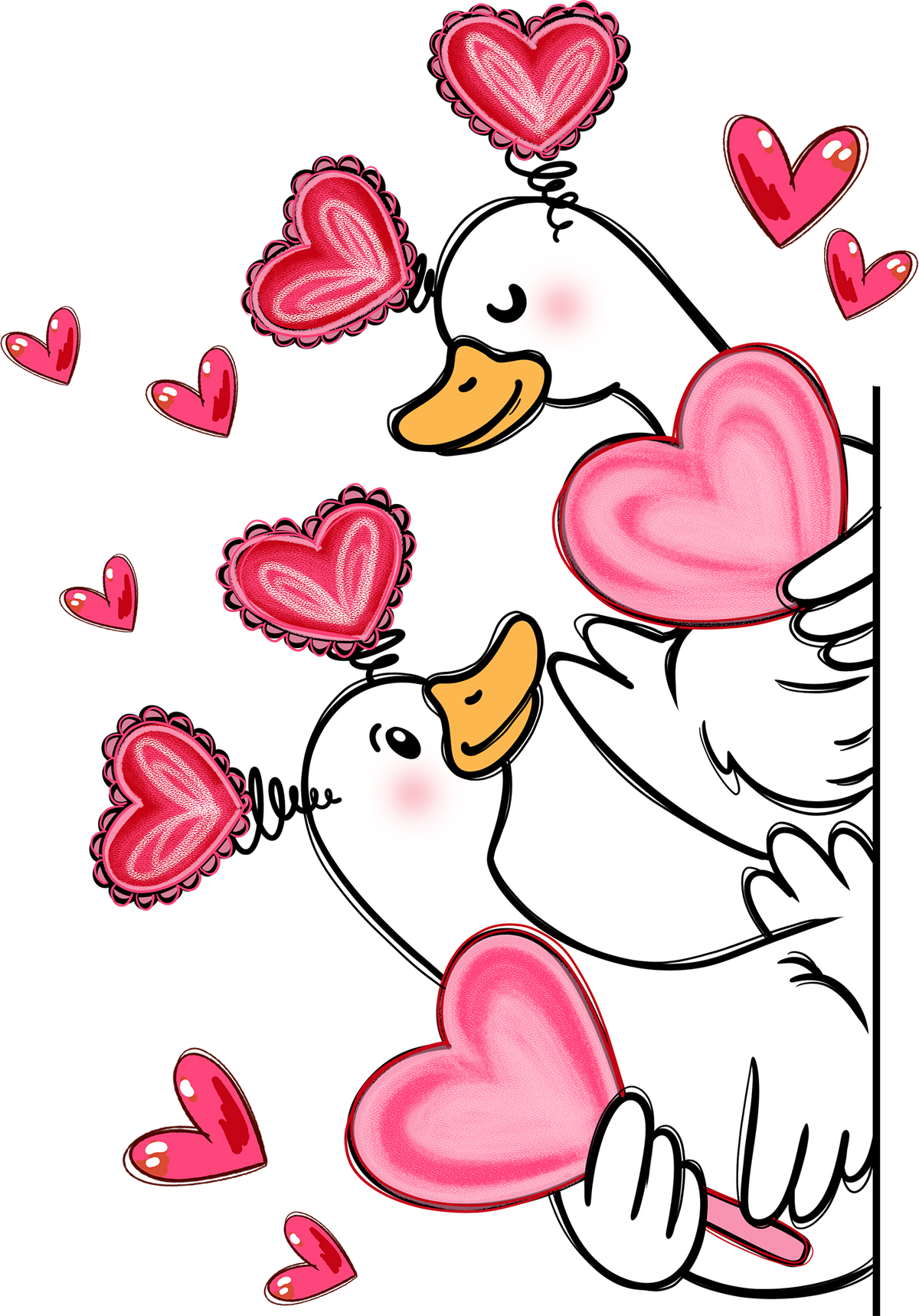 Valentine Day Love Goose - Valentines Day Ready to Press DTF Transfer