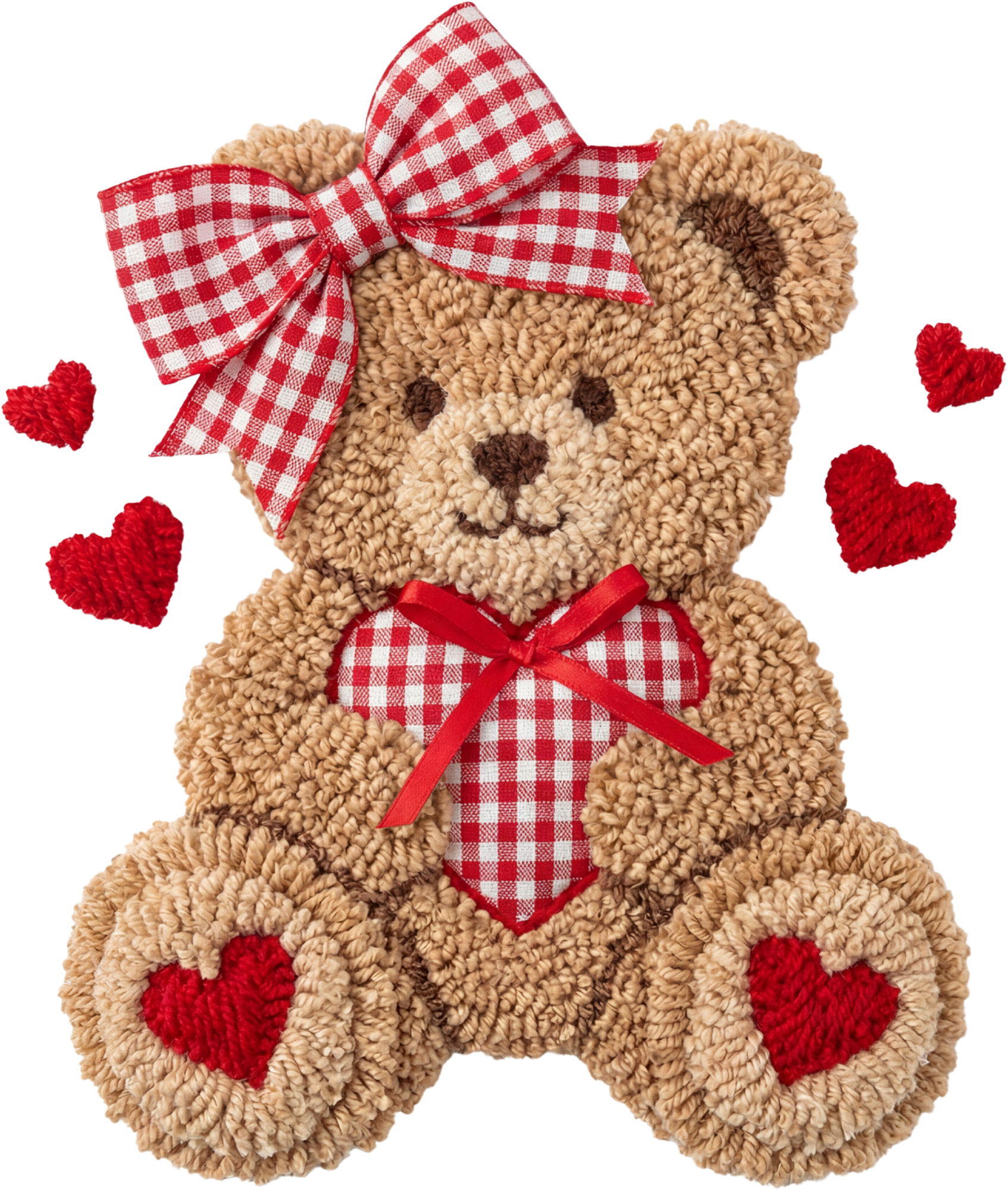 Valentine Red Heart And Bow Teddy Bear - Valentines Day Ready to Press DTF Transfer