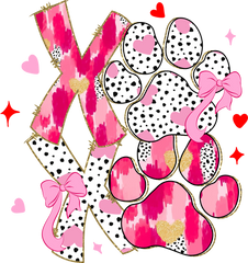 Valentine Xoxo Paw - Valentines Day Ready to Press DTF Transfer