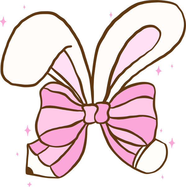 Easter Bunny Ear Bow Pencil - Easter Ready to Press DTF Transfer