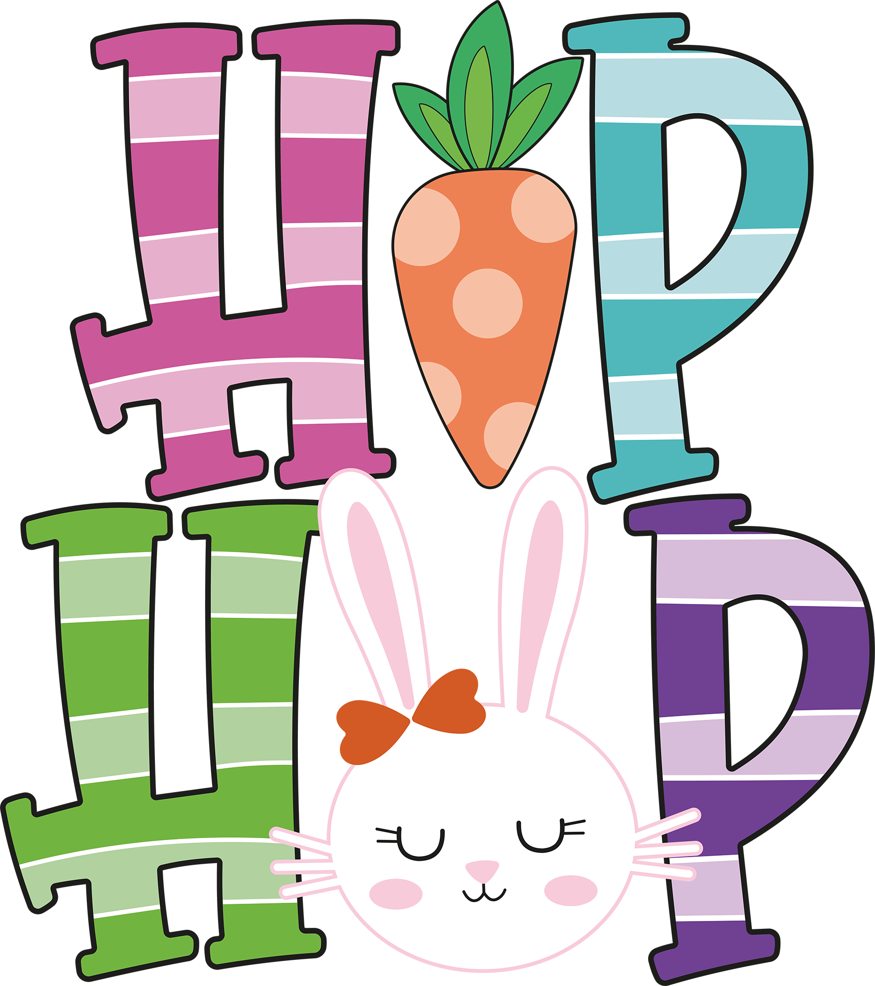 Easter Hiphop Bunny Carrot - Easter Ready to Press DTF Transfer