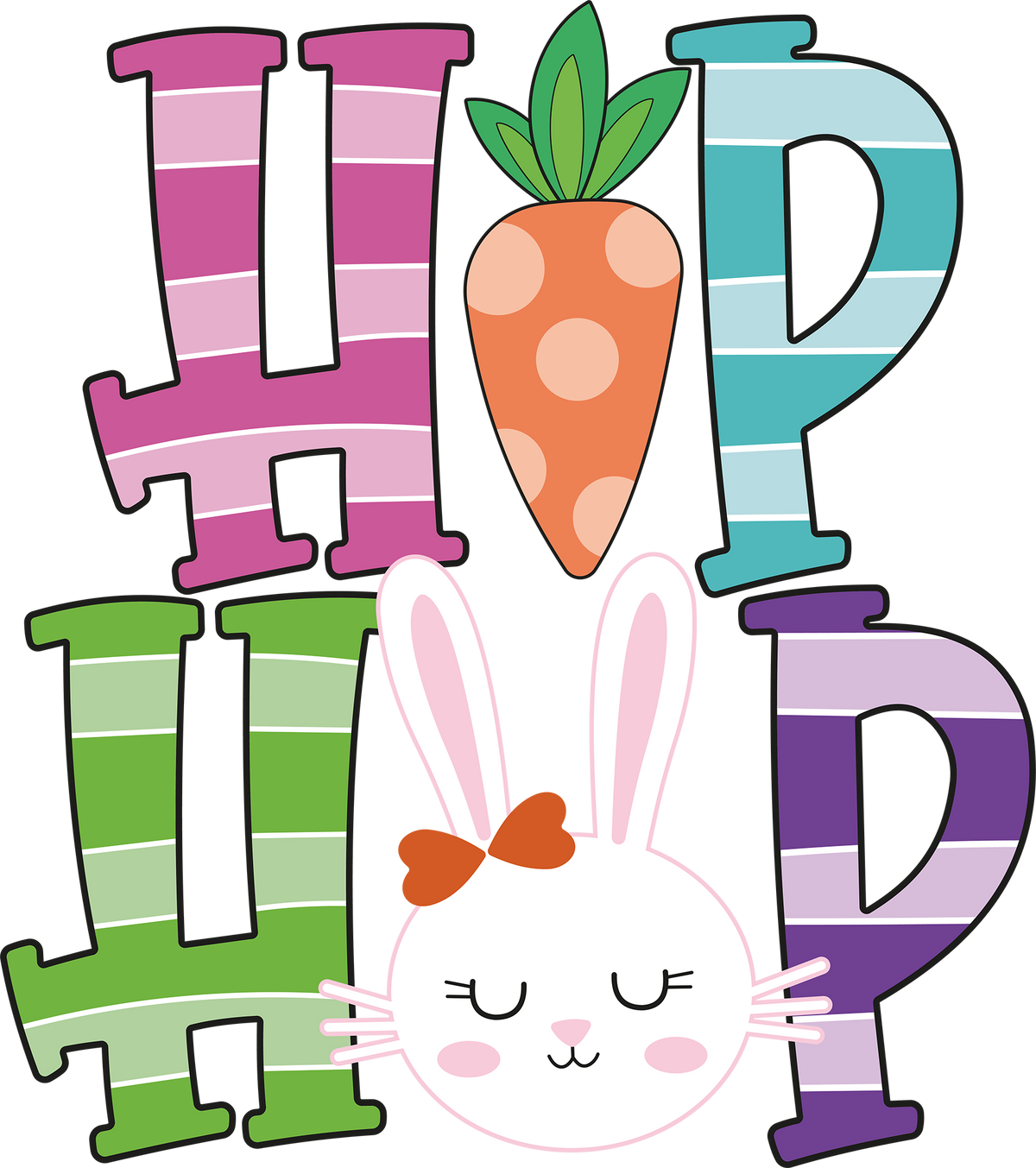 Easter Hiphop Bunny Carrot - Easter Ready to Press DTF Transfer