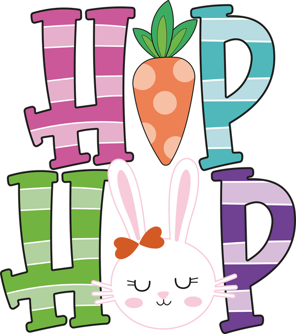 Easter Hiphop Bunny Carrot - Easter Ready to Press DTF Transfer