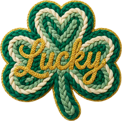 Faux Yarn Crochet Lucky Clover - St Patricks Day Ready to Press DTF Transfer
