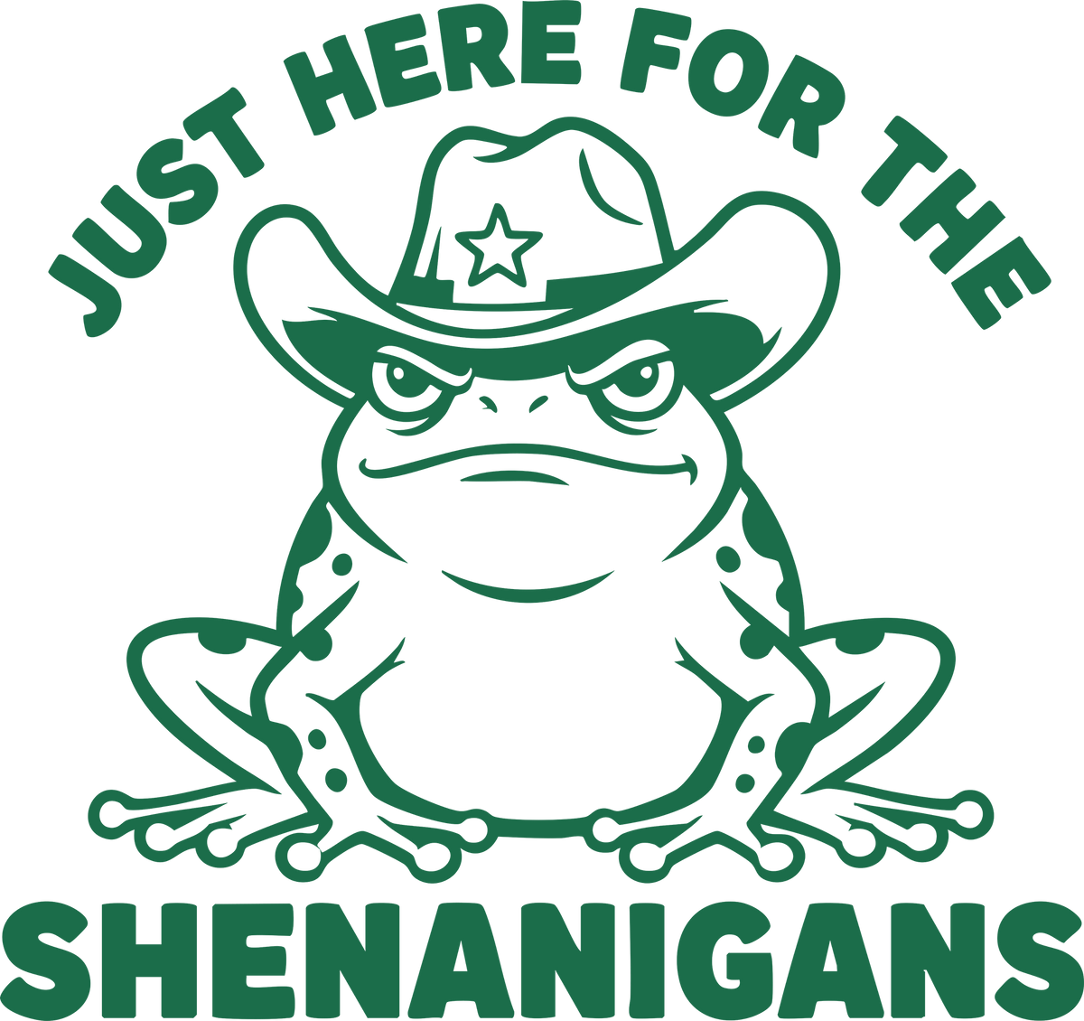 Just Here For The Shenanigans - St Patricks Day Ready to Press DTF Transfer