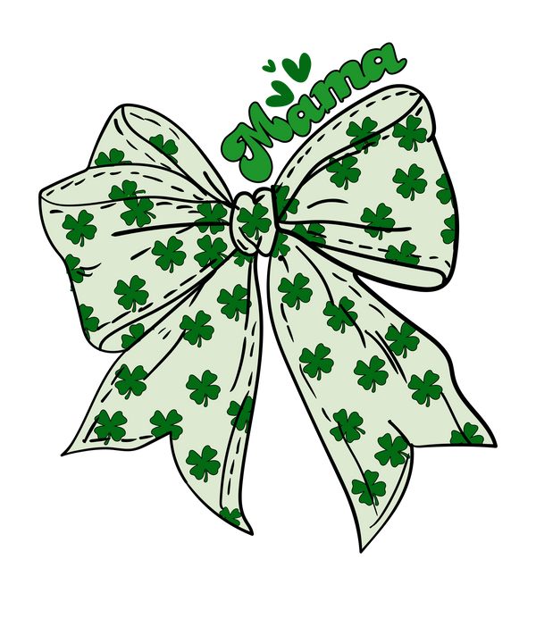 Mama Coquette Bow St Patricks - St Patricks Day Ready to Press DTF Transfer