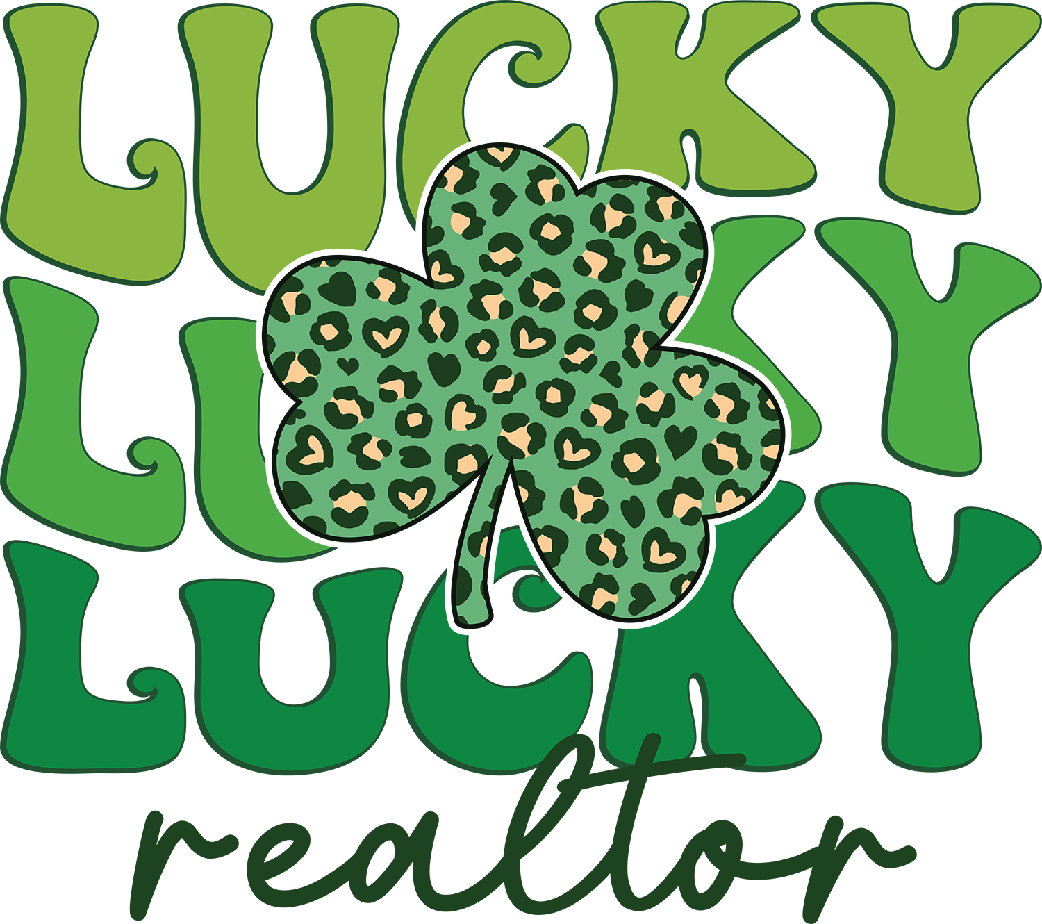 St Patricks Day Lucky Realtor - St Patricks Day Ready to Press DTF Transfer