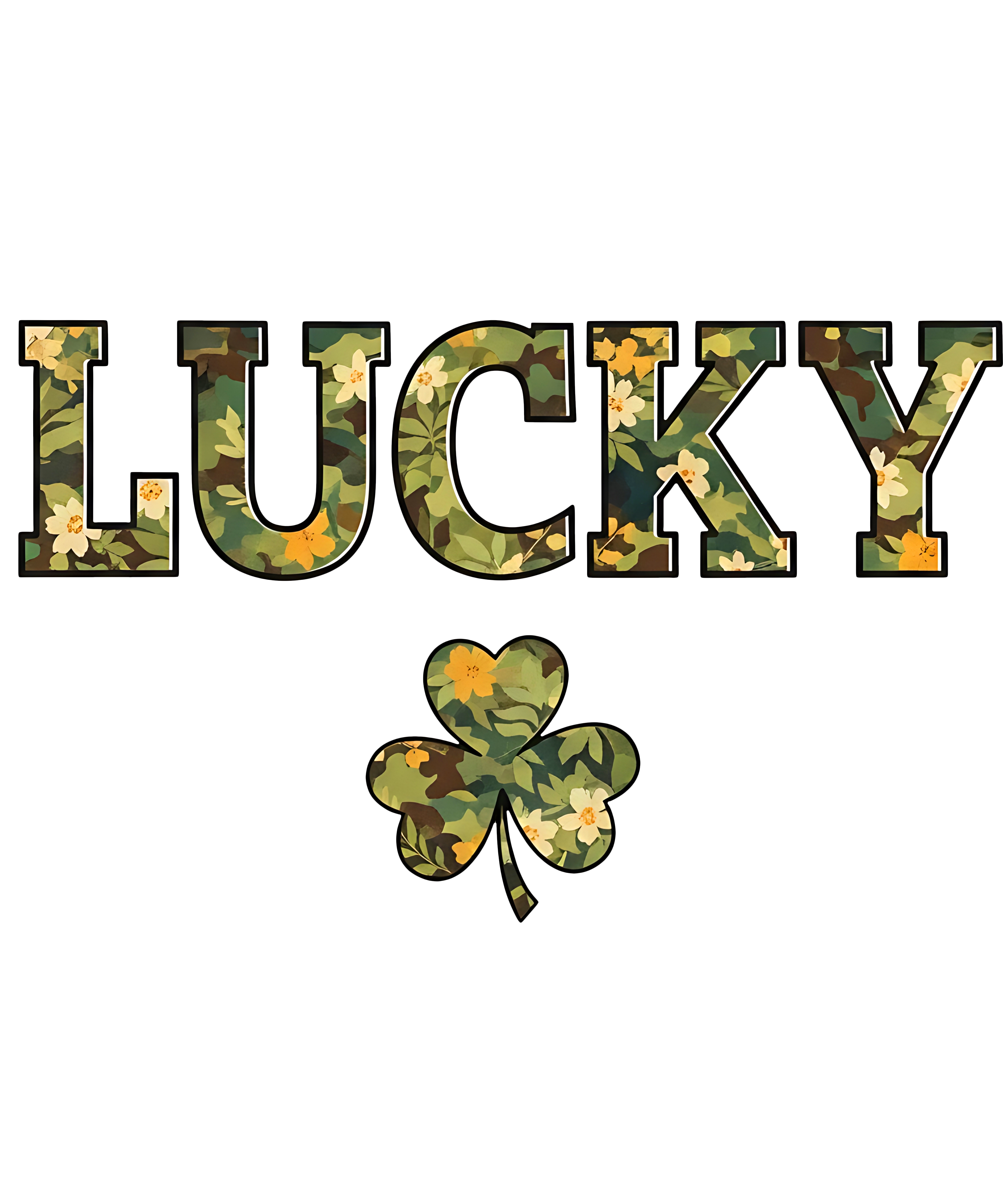 Trendy Camo St Patricks Day - St Patricks Day Ready to Press DTF Transfer