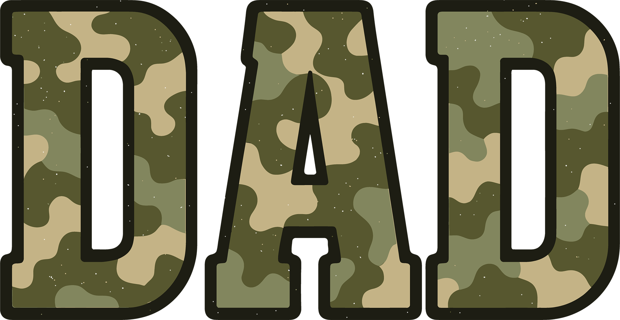 Camo Dad Military Style - Fathers Day Ready to Press DTF Transfer