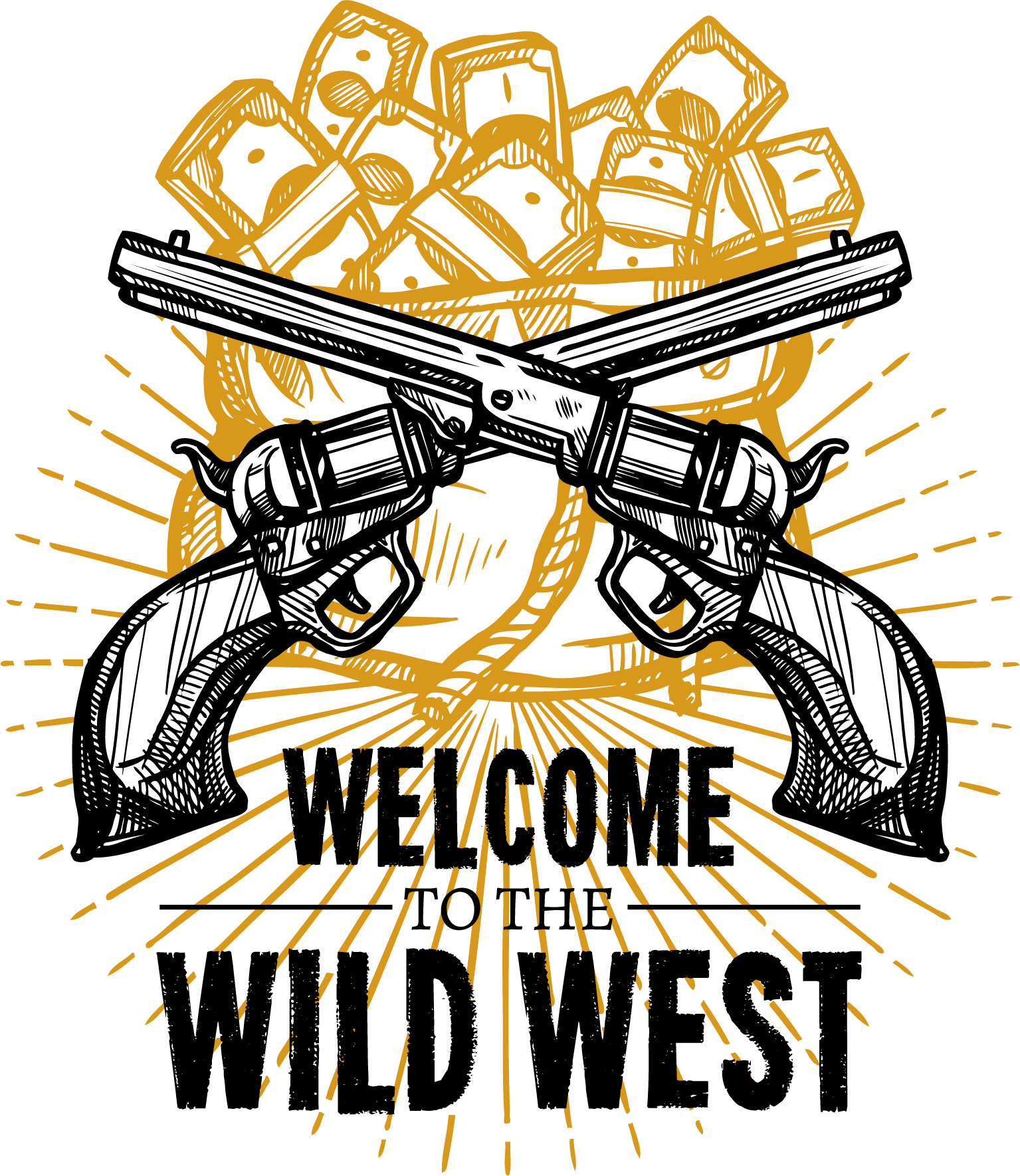 Cowboy Guns Wild West Vintage - Rodeo Ready to Press DTF Transfer