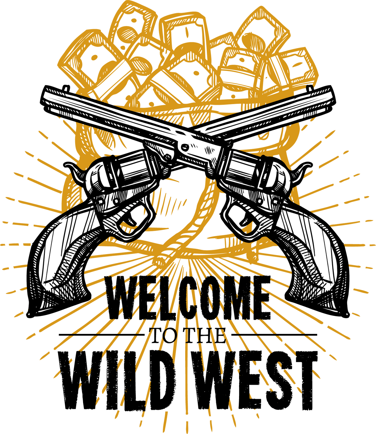 Cowboy Guns Wild West Vintage - Rodeo Ready to Press DTF Transfer