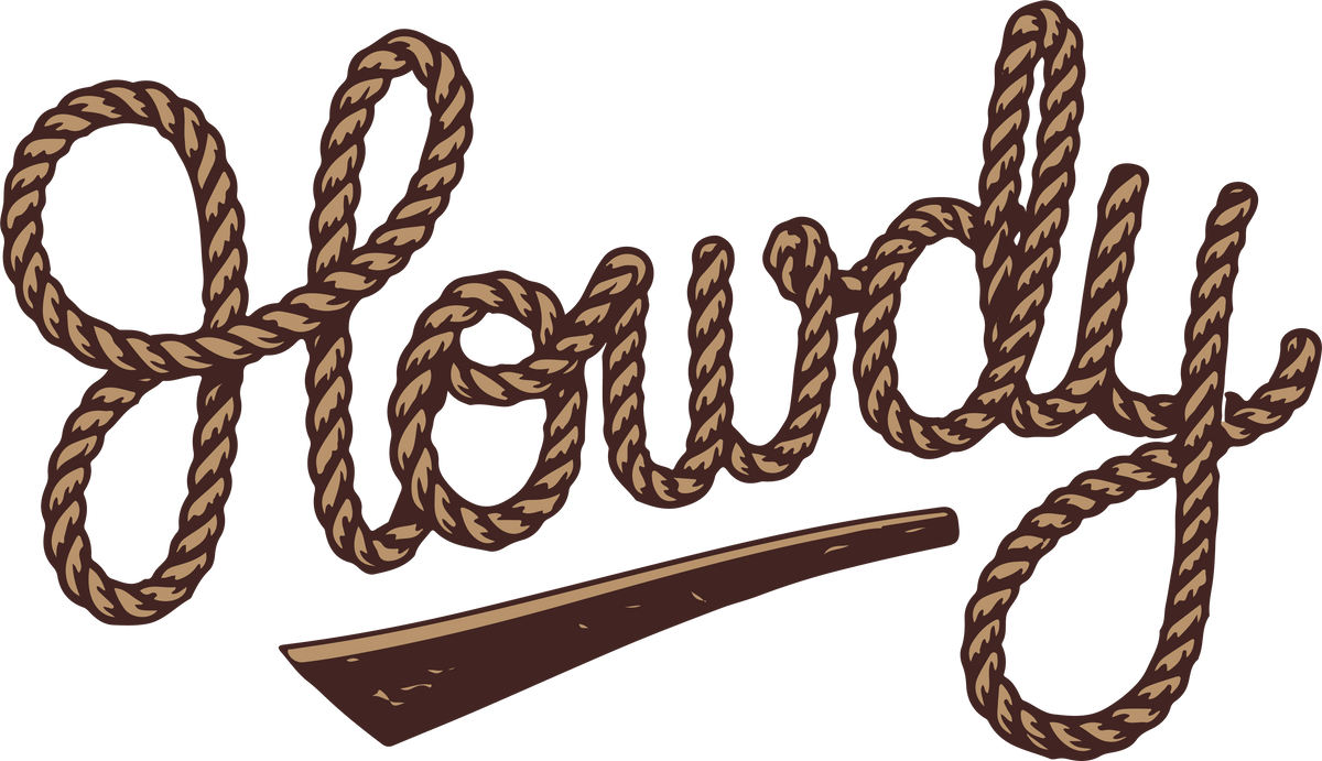 Howdy Western Rope Typography – Rodeo Ready to Press DTF Transfer