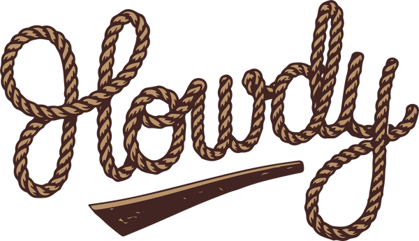 Howdy Western Rope Typography – Rodeo Ready to Press DTF Transfer