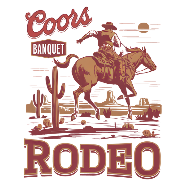 Vintage Western Cowboy Rodeo Horse Illustration – Rodeo Ready to Press DTF Transfer