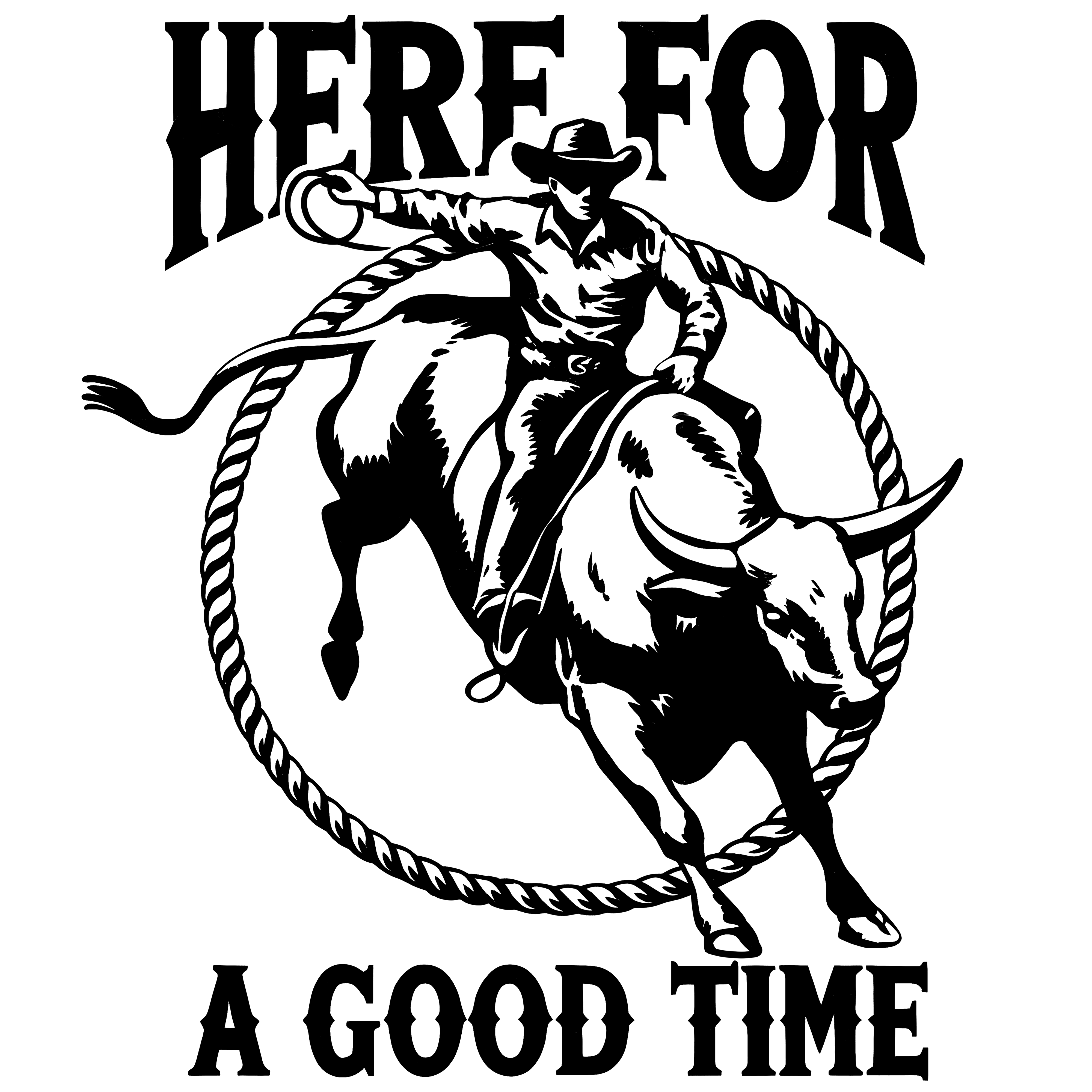 Bull Rider Rodeo Silhouette Western Graphic – Rodeo Ready to Press DTF Transfer
