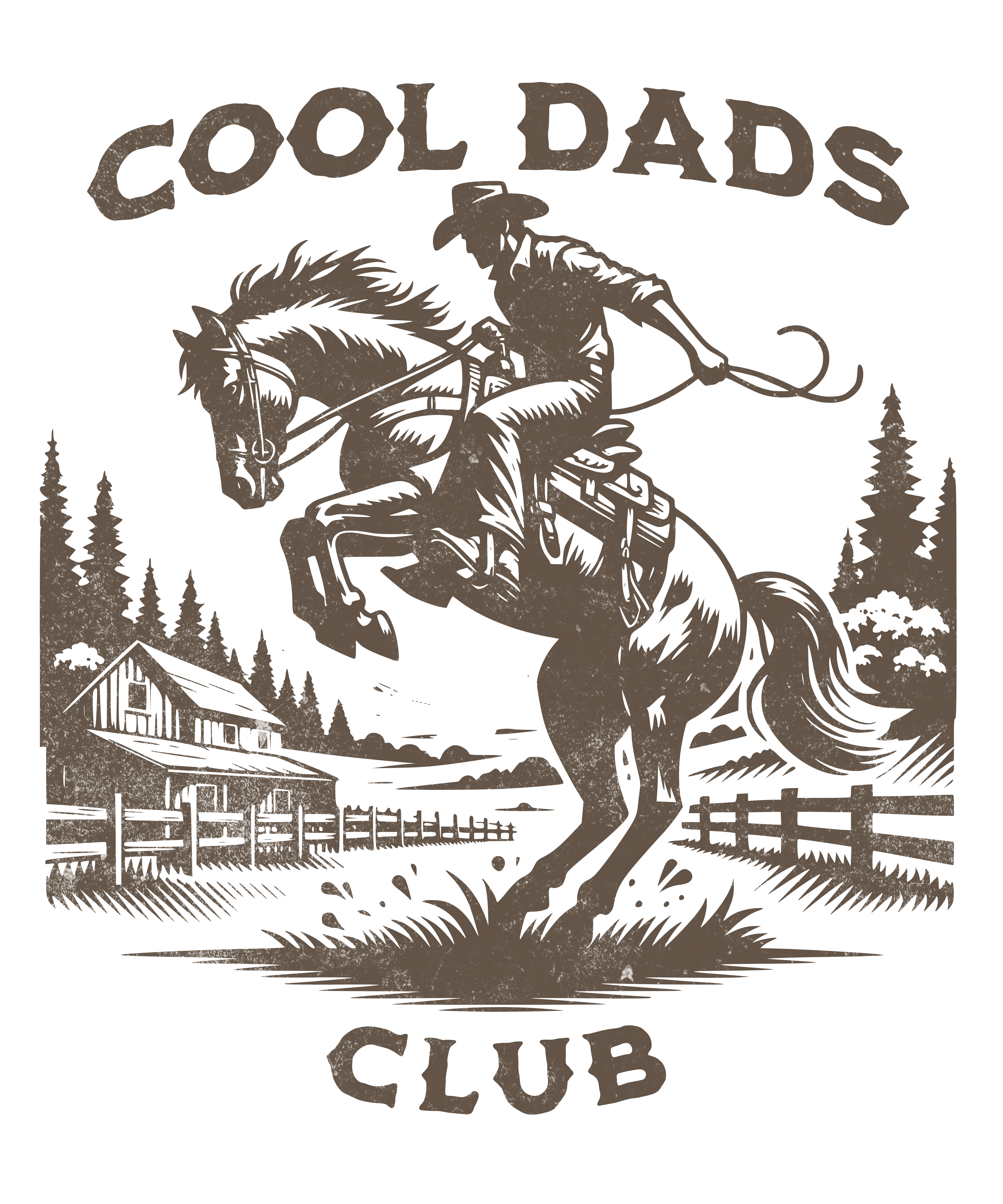 Cool Dads Club Vintage Western Cowboy - Rodeo Ready to Press DTF Transfer