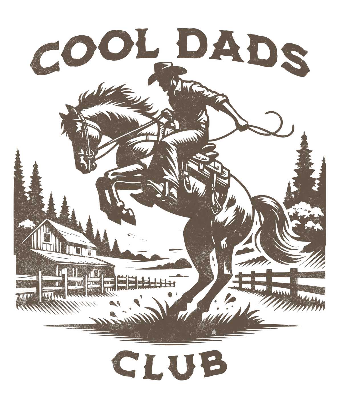 Cool Dads Club Vintage Western Cowboy - Rodeo Ready to Press DTF Transfer