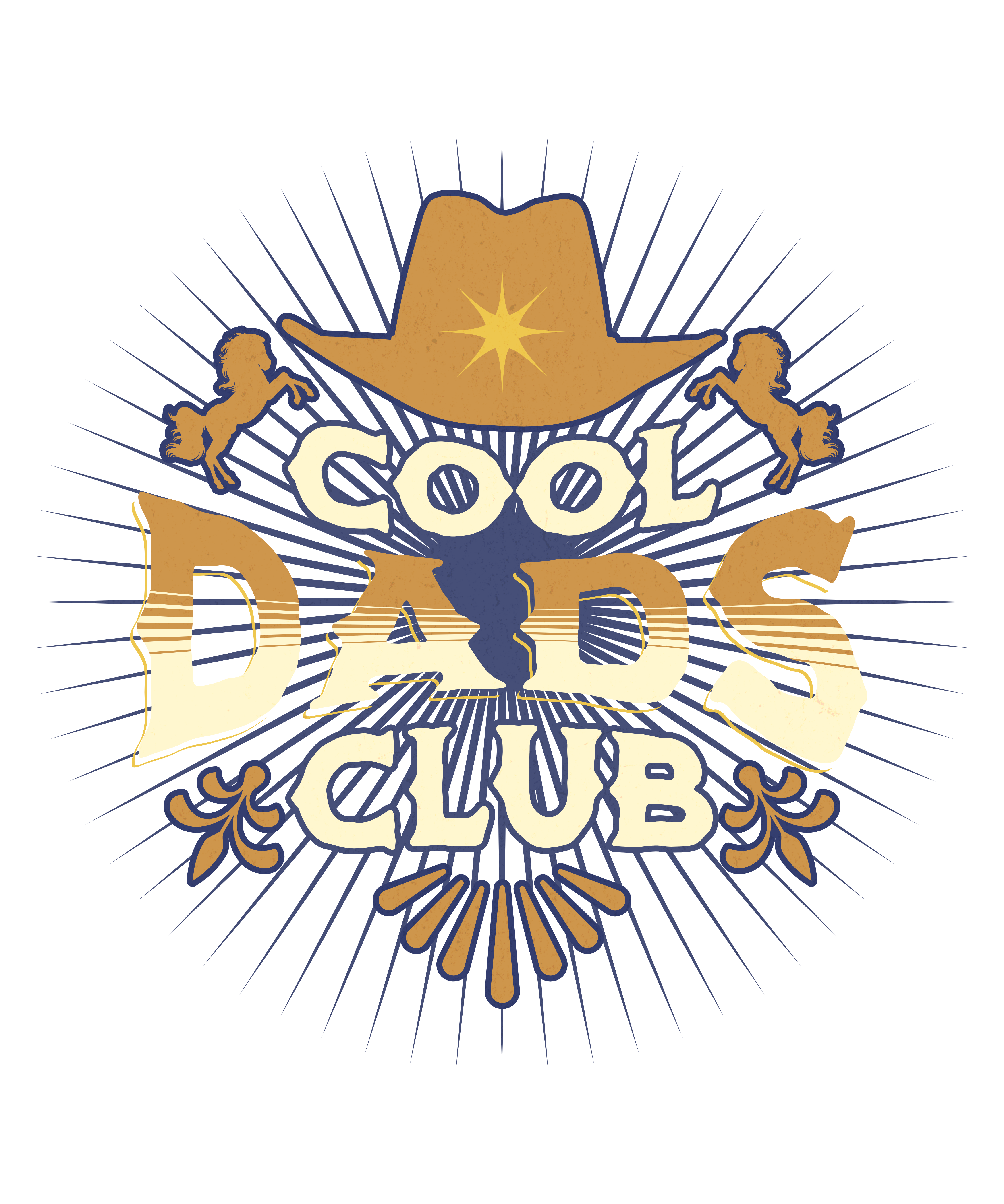 Cool Dads Club Vintage Western Cowboy Hat Emblem Graphic – Rodeo Ready to Press DTF Transfer