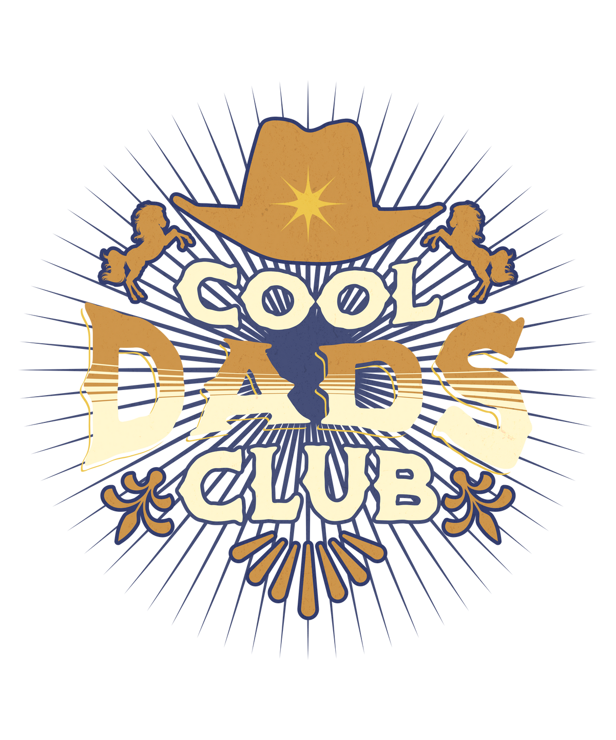 Cool Dads Club Vintage Western Cowboy Hat Emblem Graphic – Rodeo Ready to Press DTF Transfer