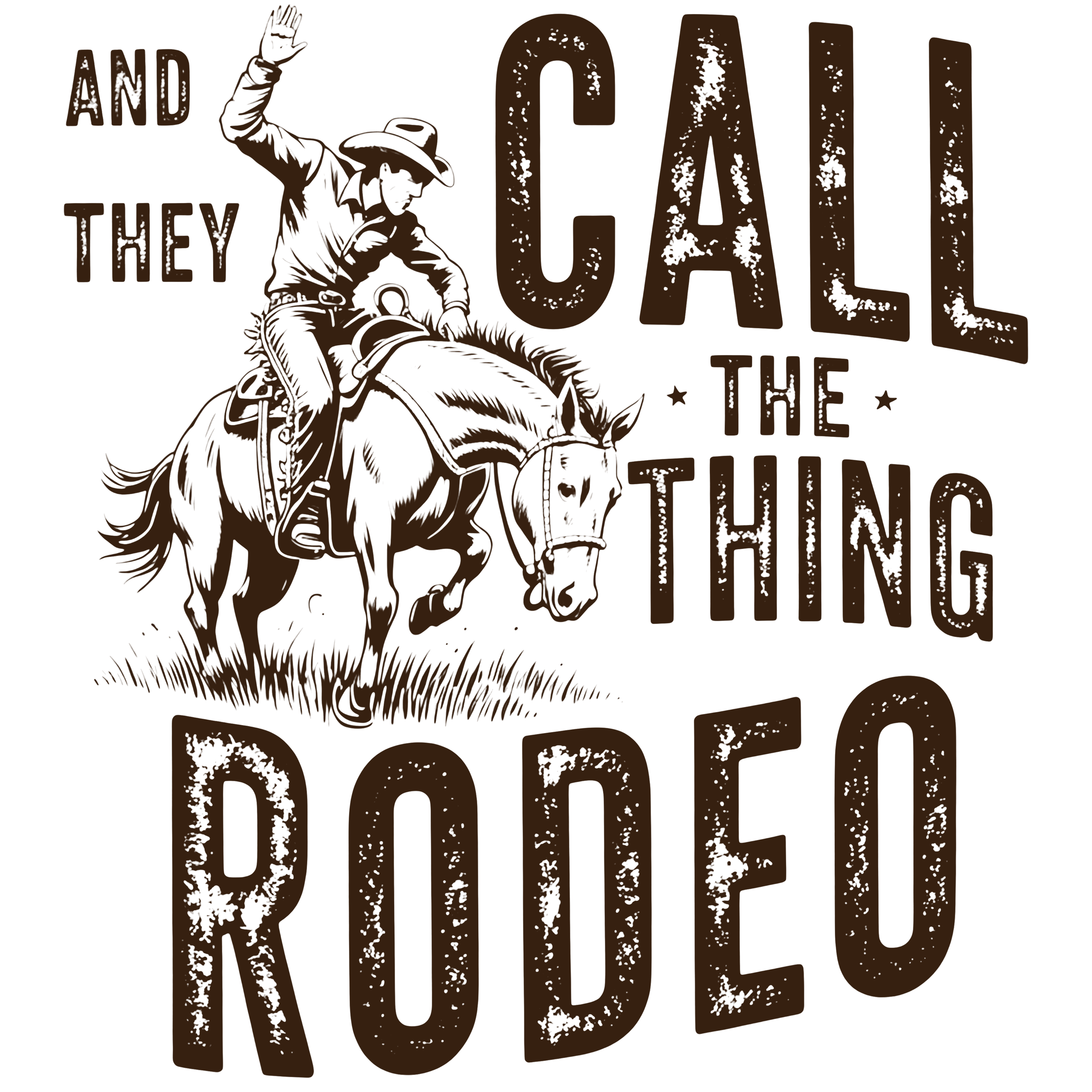 And They Call The Thing Rodeo Vintage Western Cowboy Horse – Rodeo Ready to Press DTF Transfer