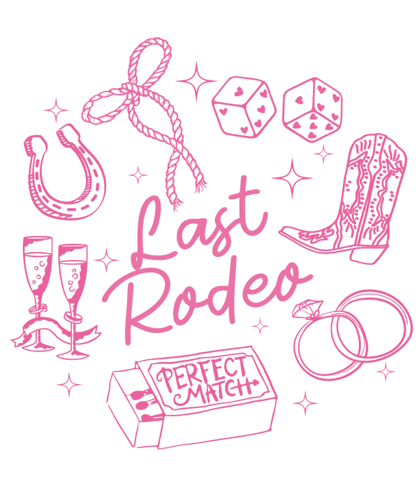 Last Rodeo Bachelorette Party Western Icons Illustration – Bachelorette Ready to Press DTF Transfer