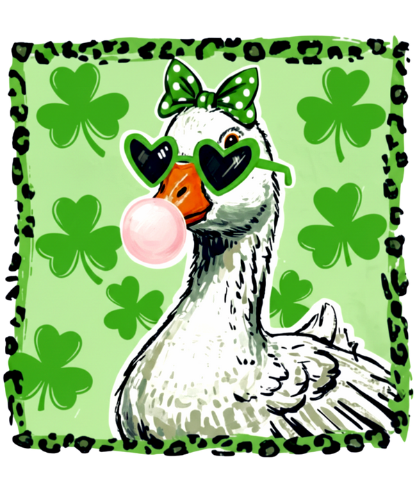 Funny Goose with Heart Glasses – St. Patrick’s Day Ready to Press DTF Transfer