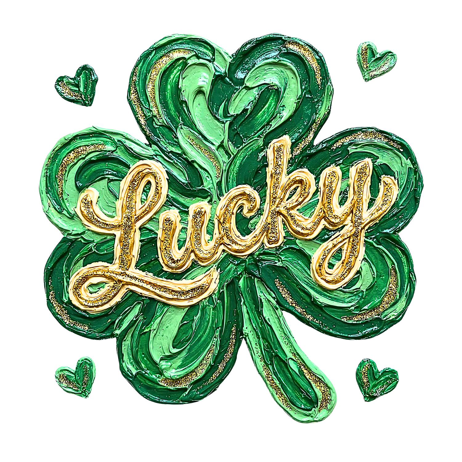 Lucky Shamrock Gold Script – St. Patrick’s Day Ready to Press DTF Transfer