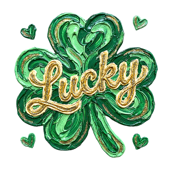 Lucky Shamrock Gold Script – St. Patrick’s Day Ready to Press DTF Transfer