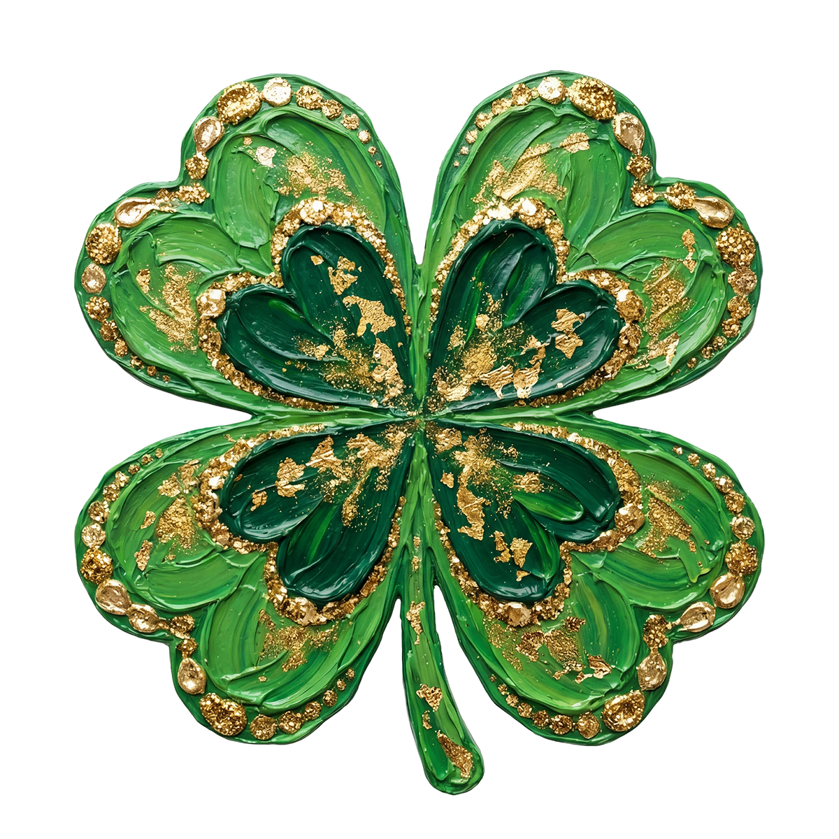 Gold Foil Shamrock Clover – St. Patrick’s Day Ready to Press DTF Transfer