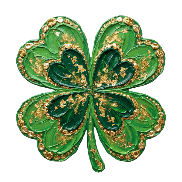 Gold Foil Shamrock Clover – St. Patrick’s Day Ready to Press DTF Transfer