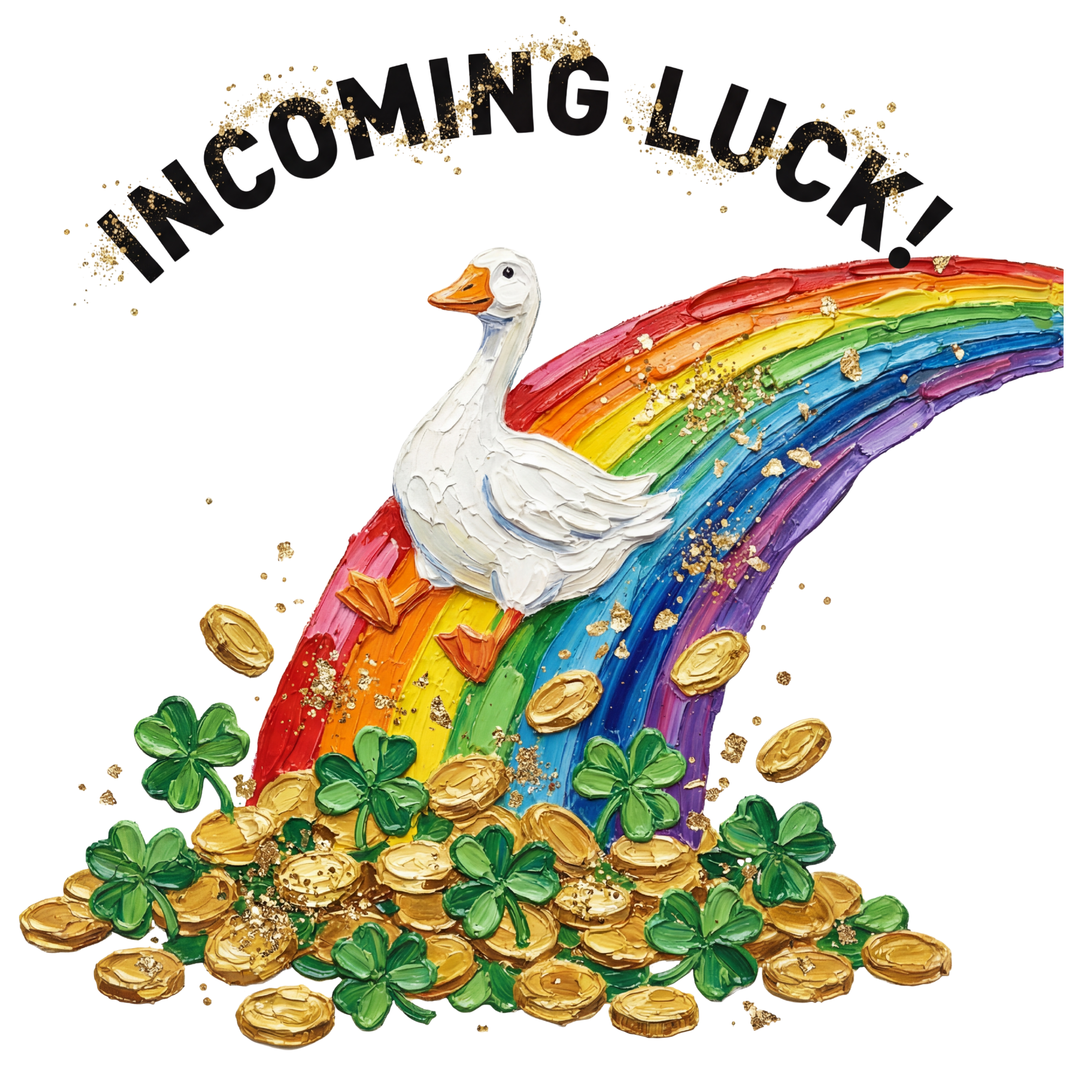 Incoming Luck Goose Rainbow – St. Patrick’s Day Ready to Press DTF Transfer
