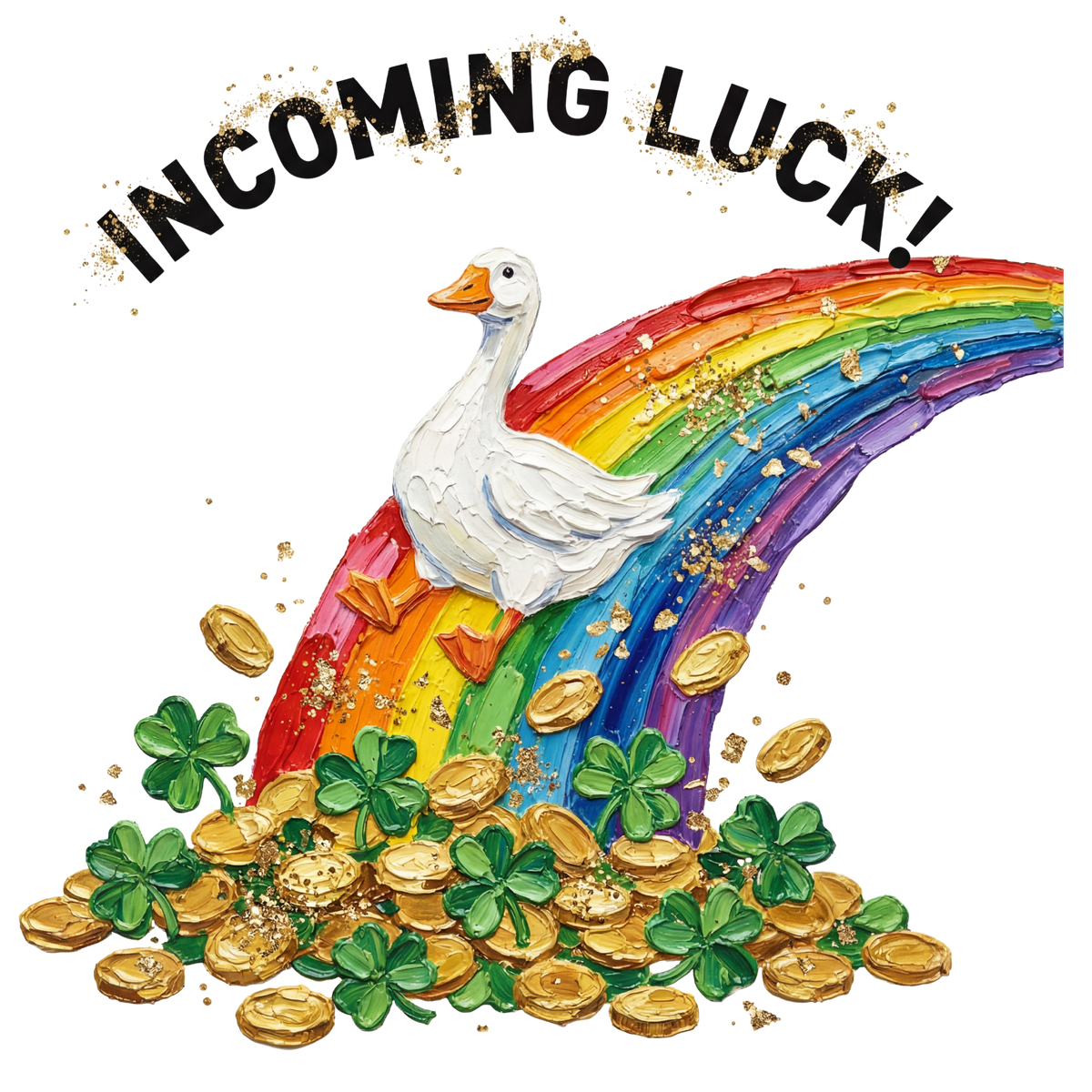 Incoming Luck Goose Rainbow – St. Patrick’s Day Ready to Press DTF Transfer