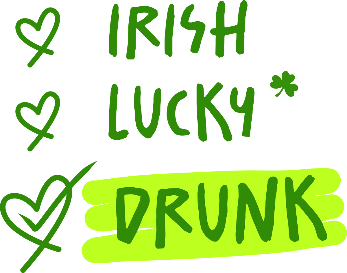 Irish Lucky Drunk – St. Patrick’s Day Ready to Press DTF Transfer
