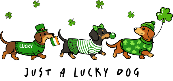 Lucky Dachshund Parade – St. Patrick’s Day Ready to Press DTF Transfer
