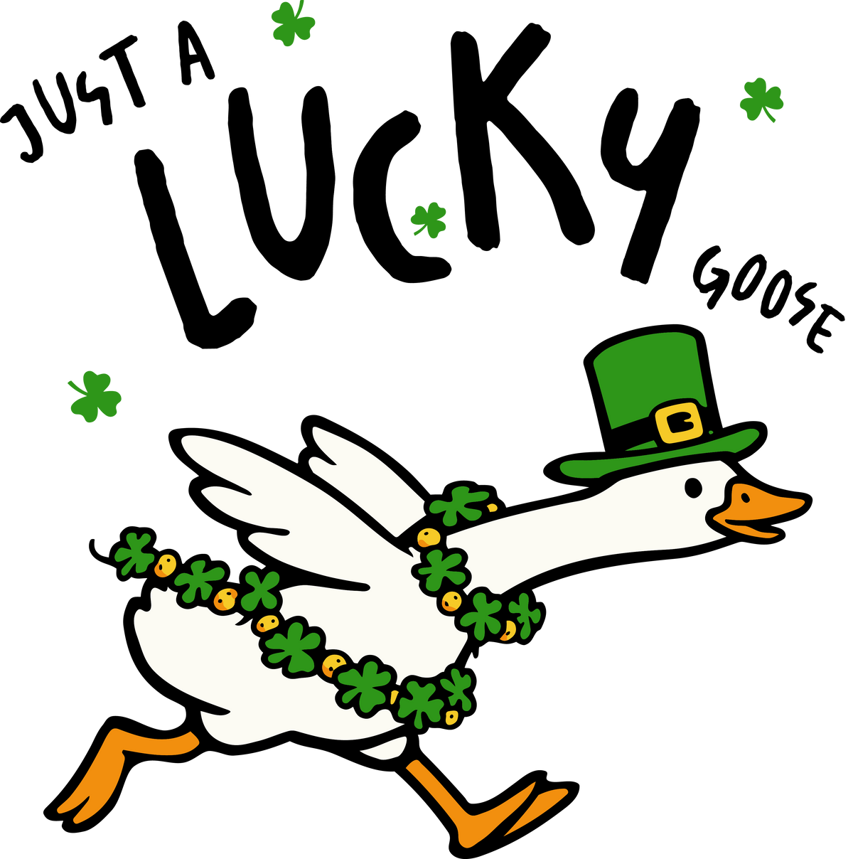 Flying Lucky Goose Leprechaun Hat – St. Patrick’s Day Ready to Press DTF Transfer