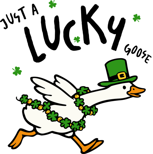 Flying Lucky Goose Leprechaun Hat – St. Patrick’s Day Ready to Press DTF Transfer