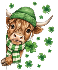 Lucky Highland Cow Shamrock Peek – St. Patrick’s Day Ready to Press DTF Transfer