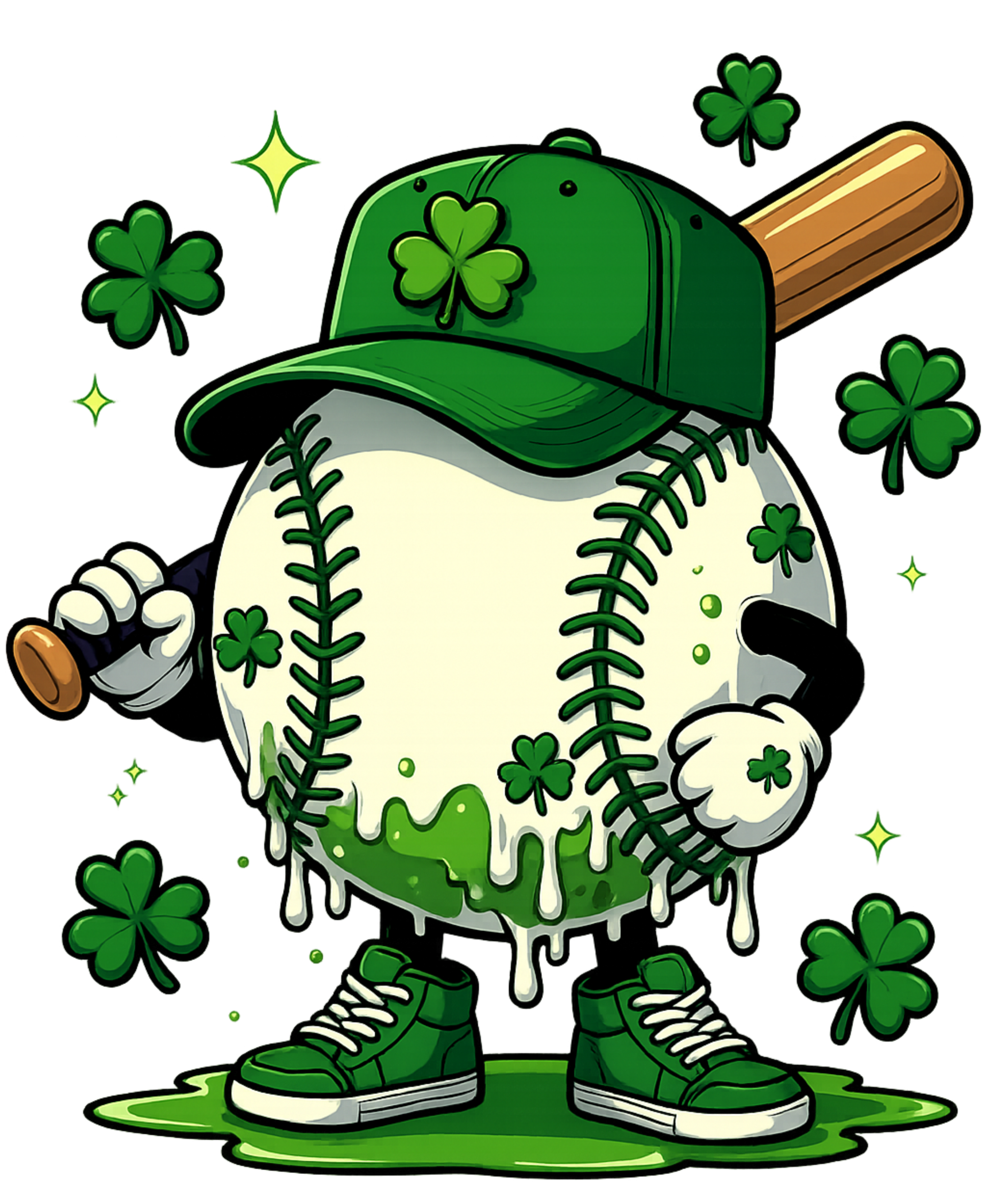 Lucky Baseball Shamrock – St. Patrick’s Day Ready to Press DTF Transfer