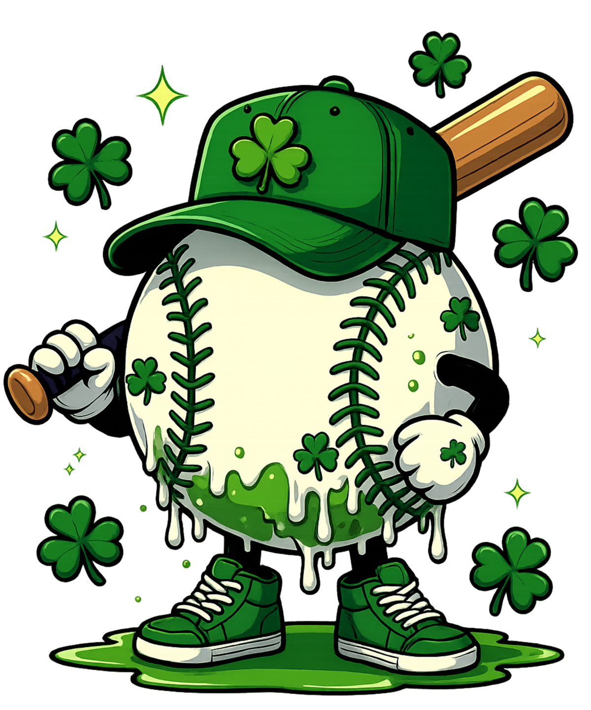 Lucky Baseball Shamrock – St. Patrick’s Day Ready to Press DTF Transfer