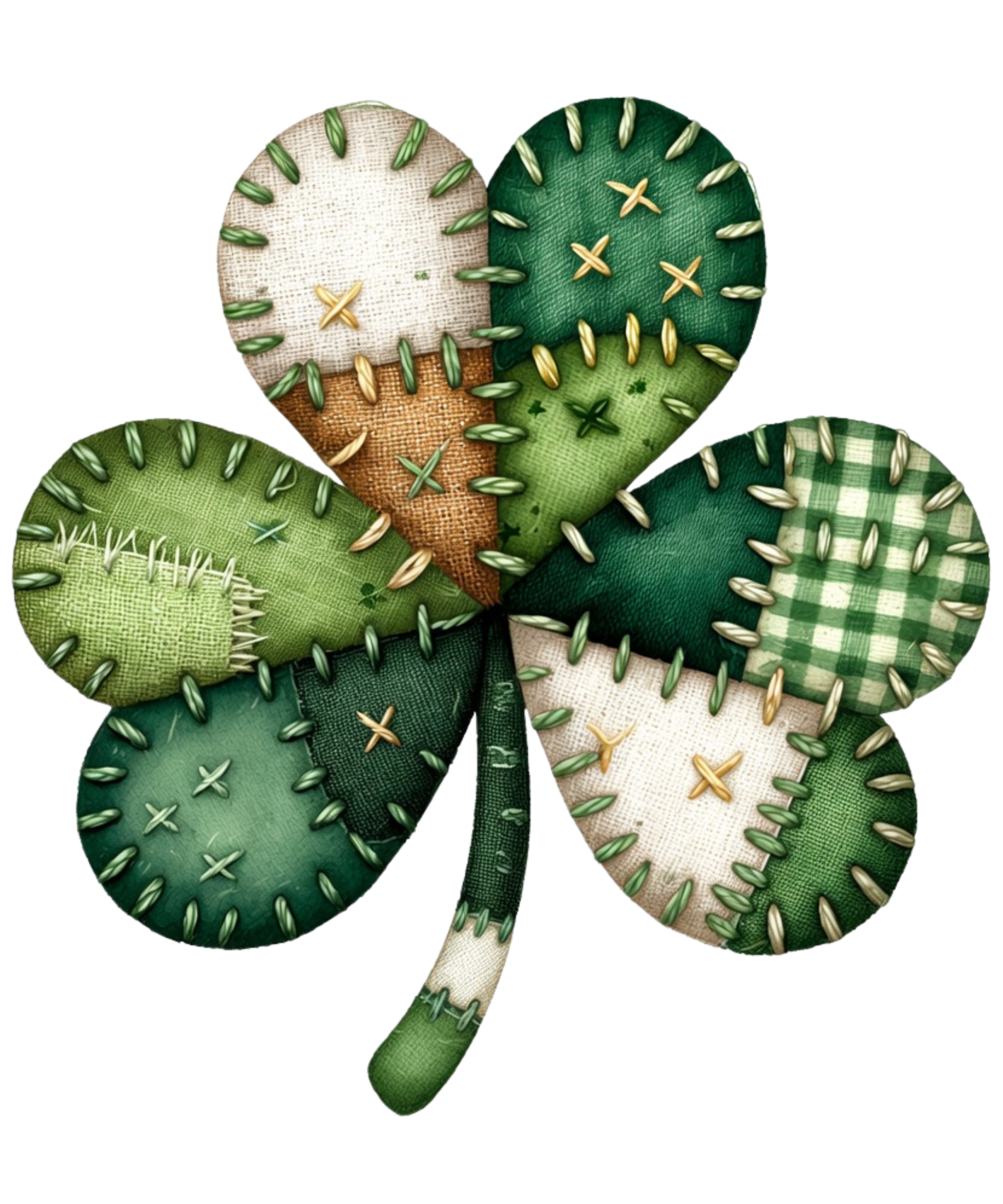 Patchwork Shamrock Clover – St. Patrick’s Day Ready to Press DTF Transfer