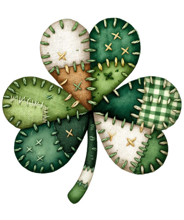 Patchwork Shamrock Clover – St. Patrick’s Day Ready to Press DTF Transfer