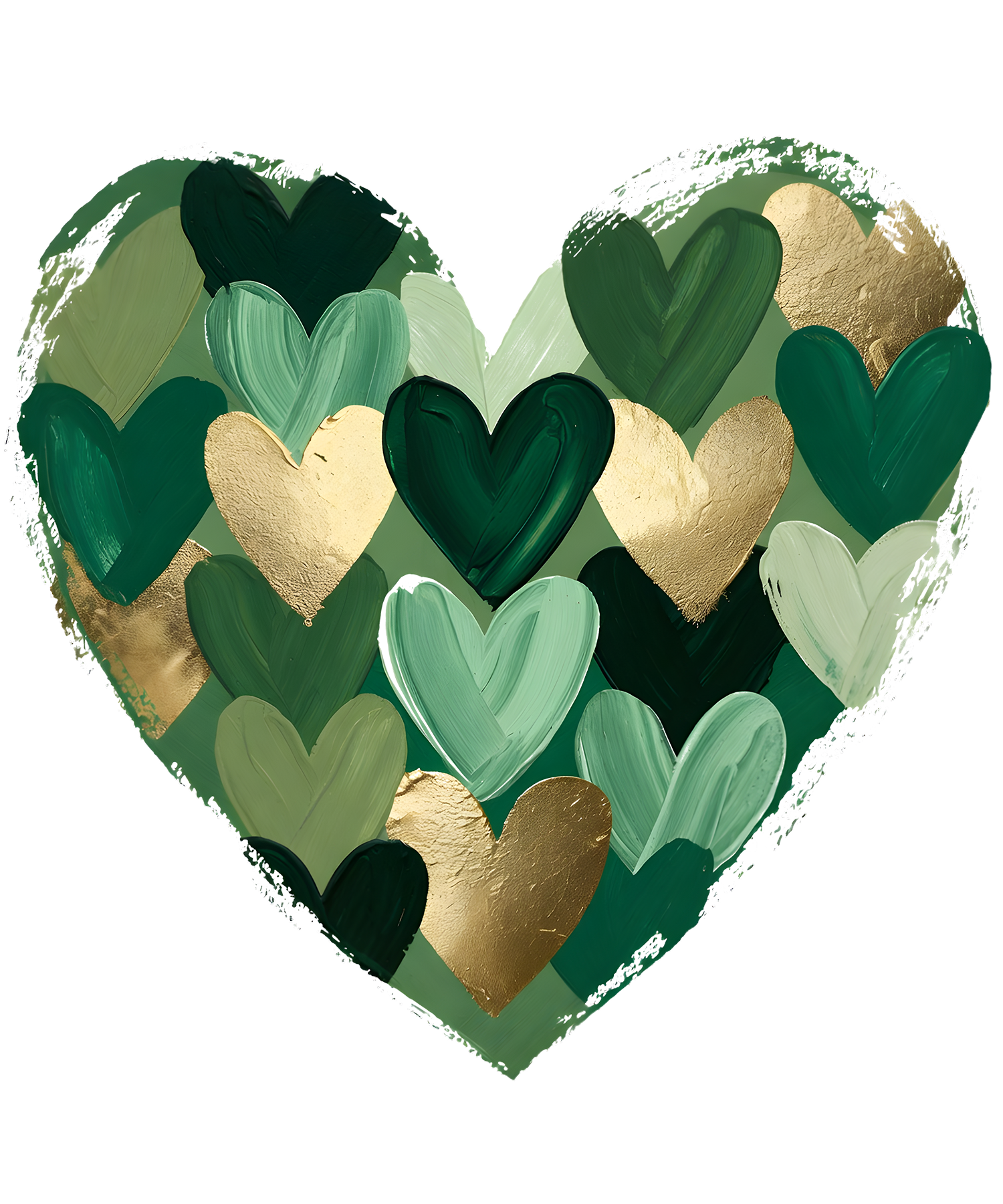 Lucky Green Heart Pattern – St. Patrick’s Day Ready to Press DTF Transfer
