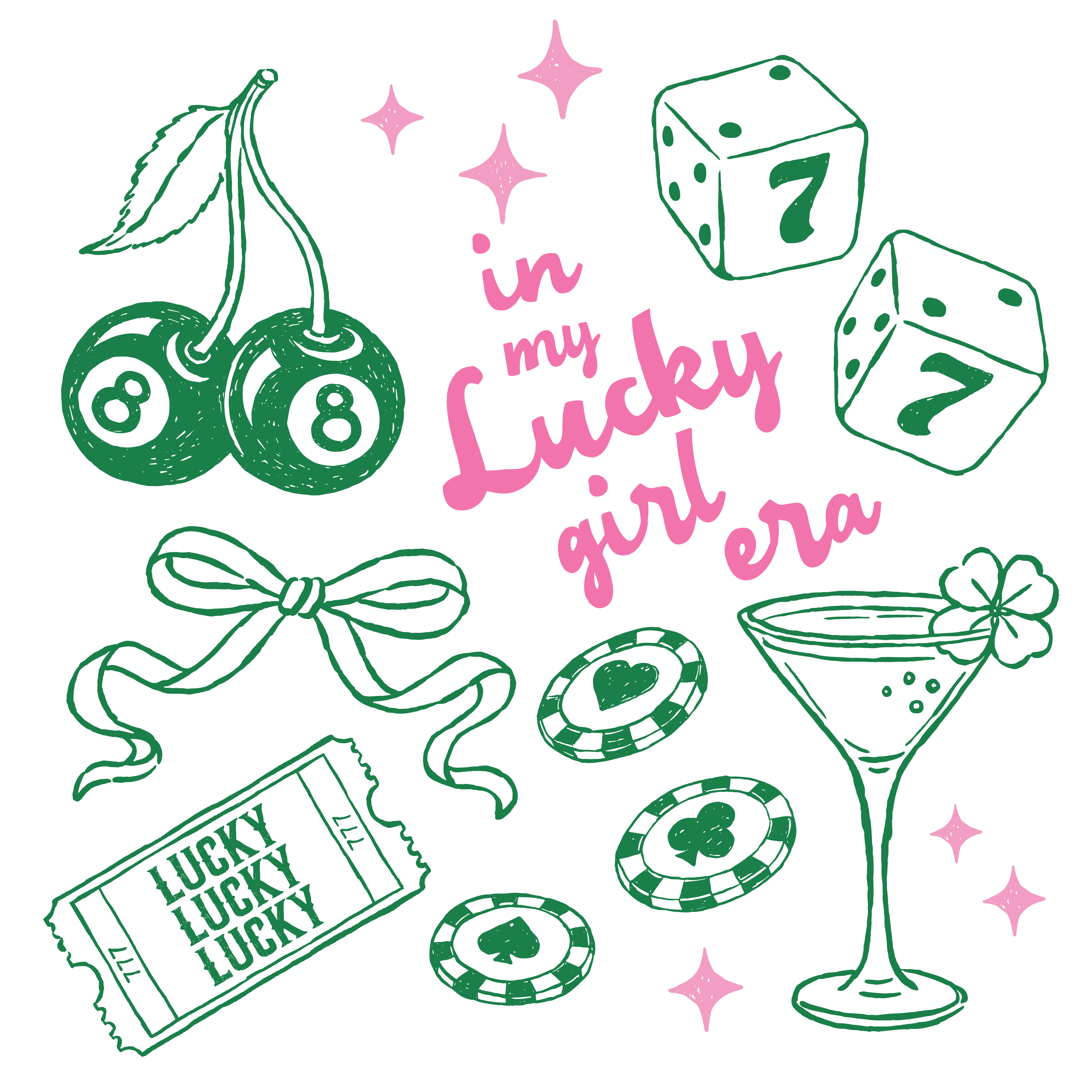 In My Lucky Girl Era – St. Patrick’s Day Ready to Press DTF Transfer