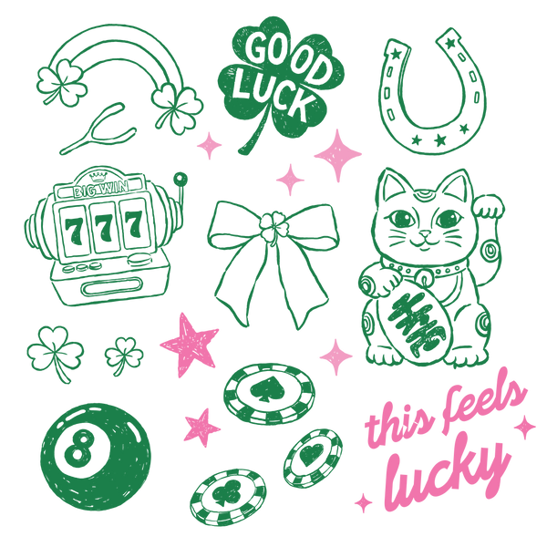 This Feels Lucky Icons – St. Patrick’s Day Ready to Press DTF Transfer