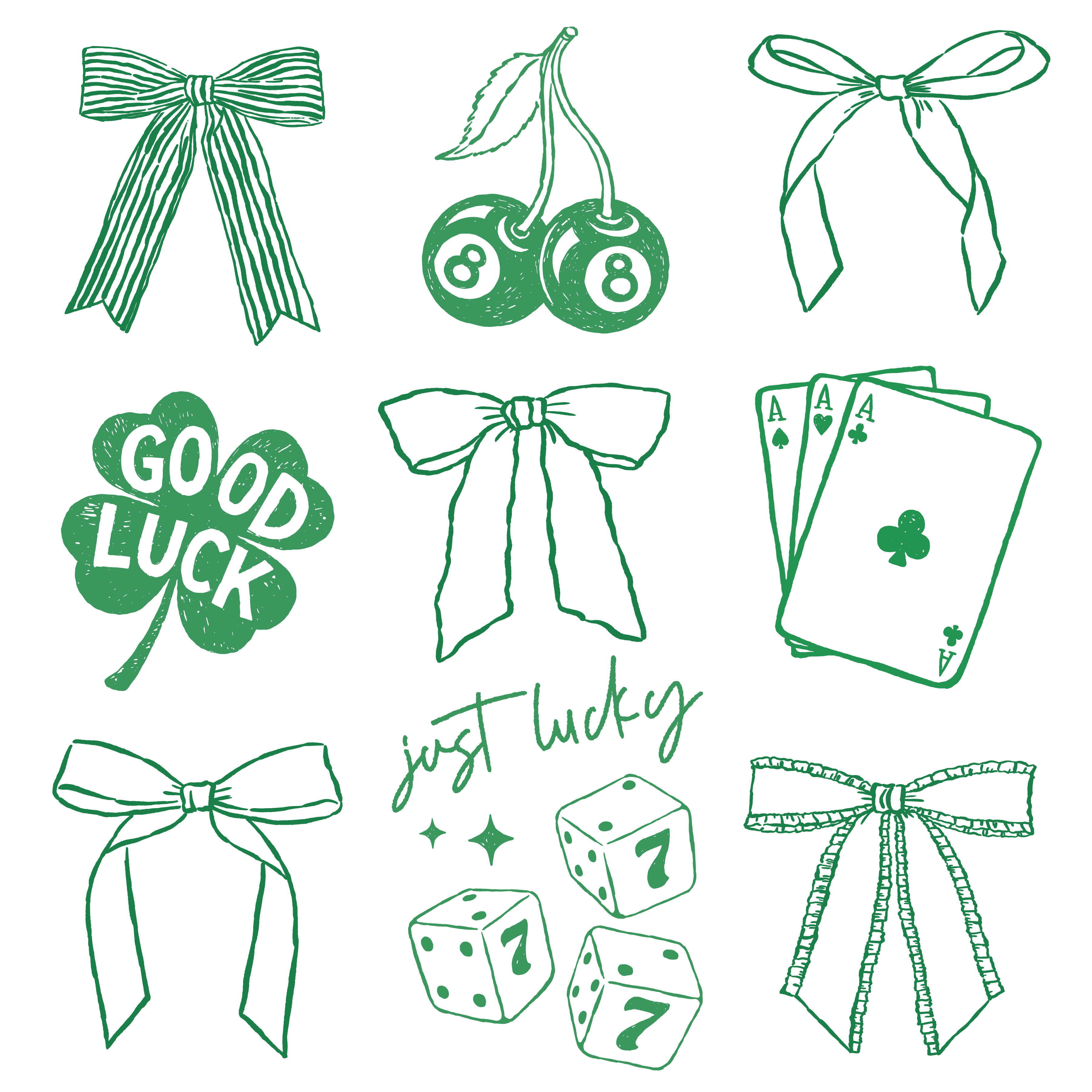 Just Lucky Icons Sheet – St. Patrick’s Day Ready to Press DTF Transfer