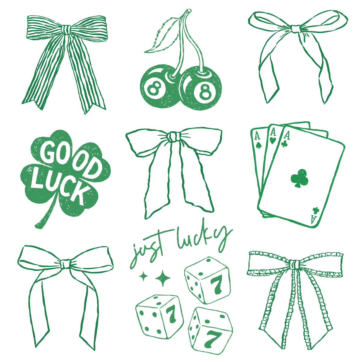 Just Lucky Icons Sheet – St. Patrick’s Day Ready to Press DTF Transfer
