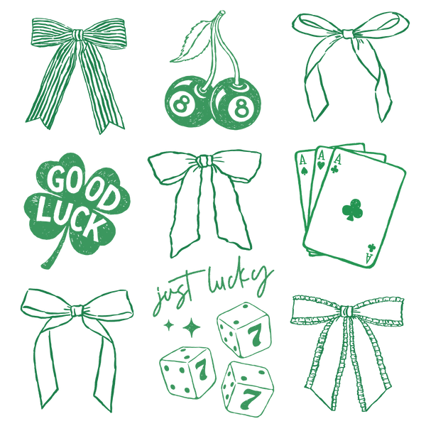Just Lucky Icons Sheet – St. Patrick’s Day Ready to Press DTF Transfer